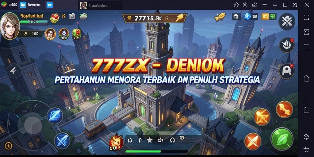 Tampilan gameplay menegangkan dari 777ZX di Tower Defense.