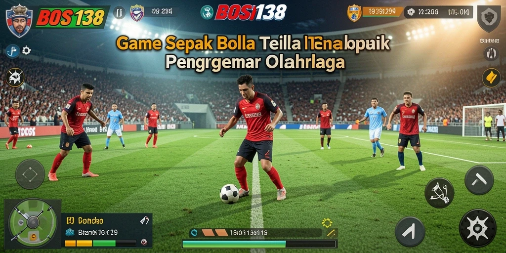 Tampilan gameplay mendebarkan yang menampilkan strategi sepak bola.
