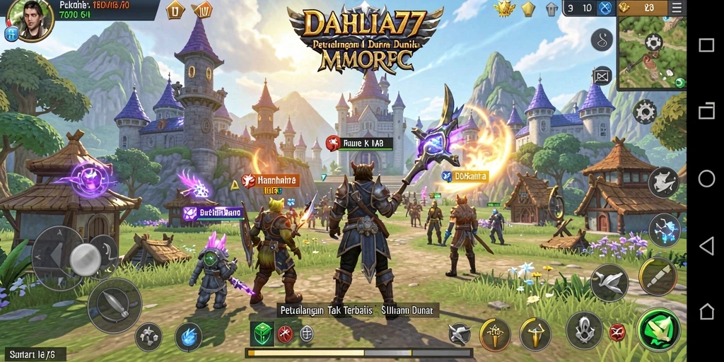 Screenshot DAHLIA77 menampilkan aksi seru dalam pertarungan MMORPG yang mendebarkan.