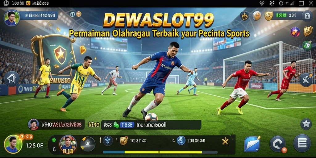 Screenshot gameplay DEWASLOT99 menampilkan pertempuran olahraga yang mendebarkan.