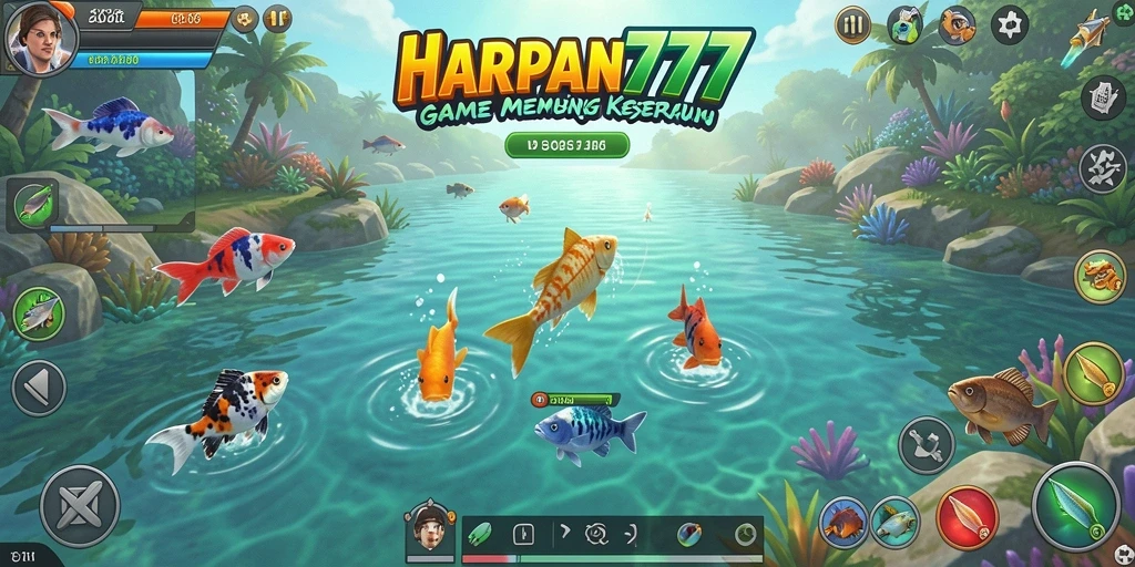 Screenshot gameplay menampilkan aksi memancing yang mengasyikkan.