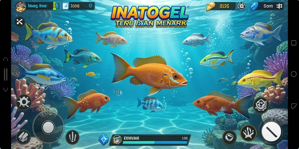 Tampilan gameplay menarik di INATOGEL saat menembak ikan.