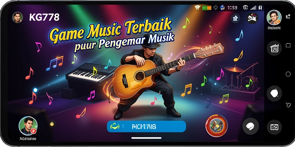 Tangkapan layar utama KG778 dengan gameplay musik yang seru.