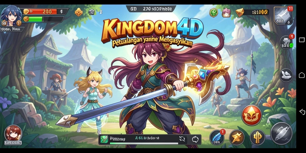 Tampilan gameplay seru dari KINGDOM4D dengan karakter Anime favorit.