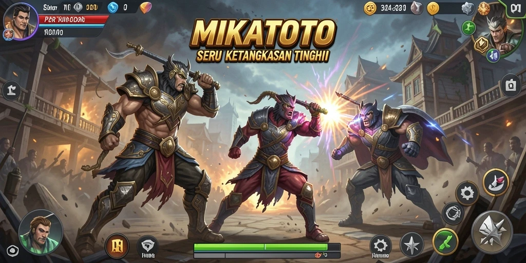 Tampilan aksi seru dalam gameplay Fighting MIKATOTO.