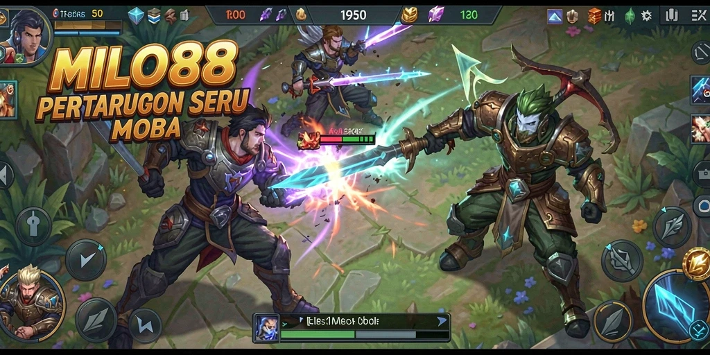 Screenshot gameplay seru MILO88 dengan aksi pertarungan tim.