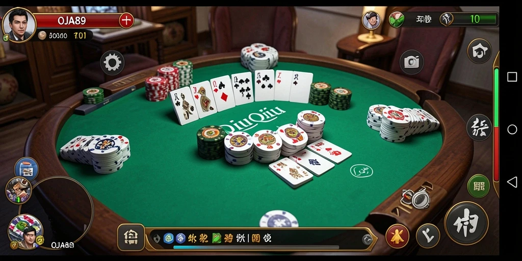 Screenshot gameplay OJA89 yang menampilkan suasana seru permainan QiuQiu.