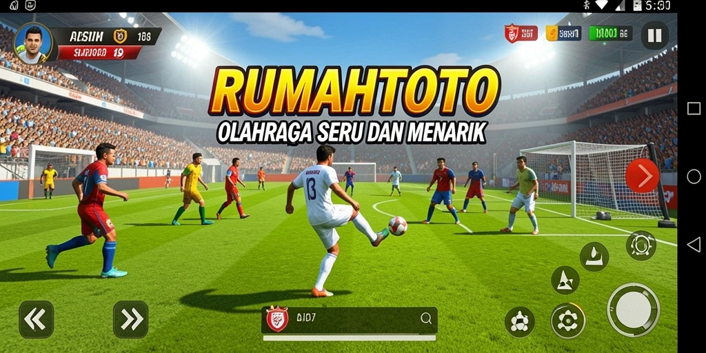 Tampilan seru gameplay RUMAHTOTO dalam aksi olahraga.