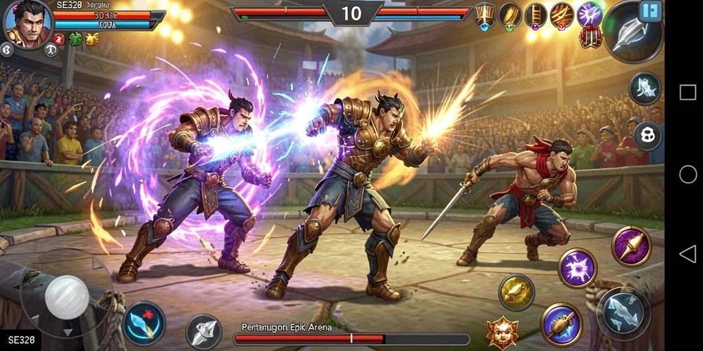 Screenshot SE328 menunjukkan aksi pertarungan yang mendebarkan dan grafis yang menakjubkan.
