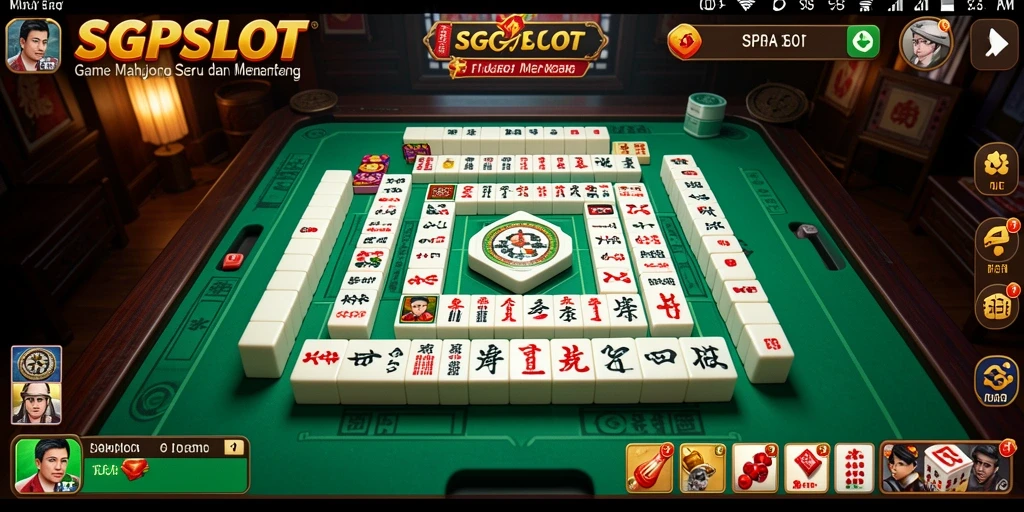 Screenshot gameplay SGPSLOT yang menampilkan serunya permainan Mahjong.