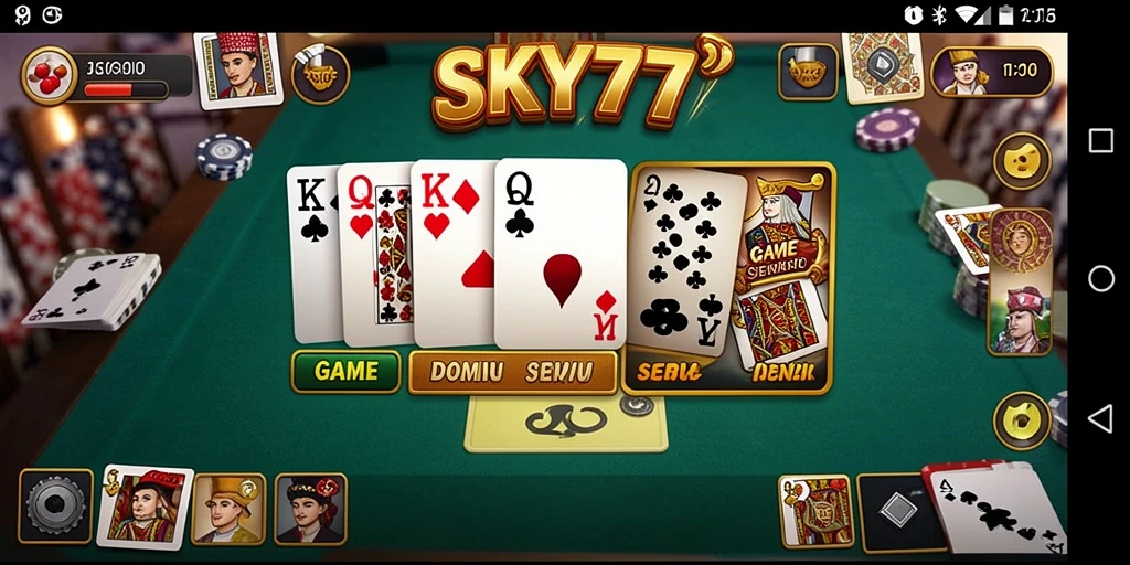 Tampilan gameplay Domino yang menarik dan seru di SKY77.