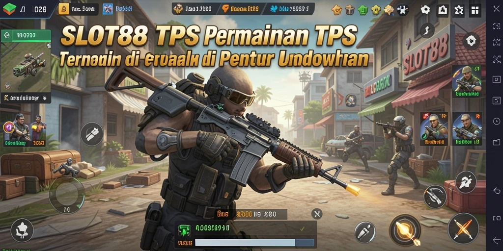 Screenshot gameplay SLOT88 menunjukkan aksi mendebarkan dalam TPS.