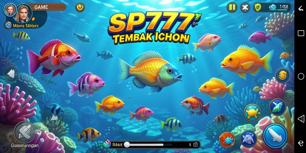 Screenshot SP777 menampilkan aksi seru saat menembak ikan.