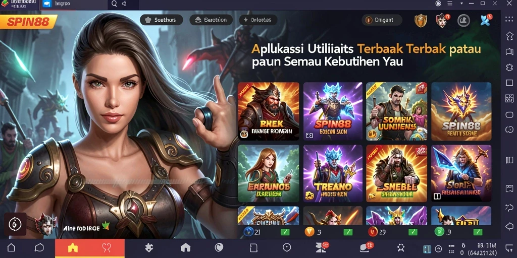 Tangkapan layar utama SPIN88 menunjukkan tampilan antarmuka yang bersih dan fungsional.