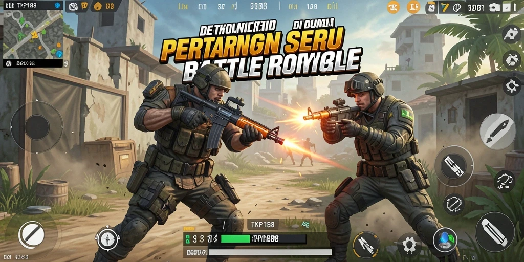 Tangkapan layar gameplay TKP188 yang mendebarkan di medan pertempuran.