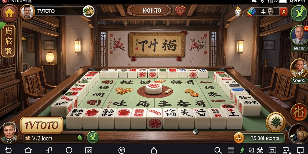 Screenshot utama TVTOTO menampilkan gameplay Mahjong yang menarik dan menantang.