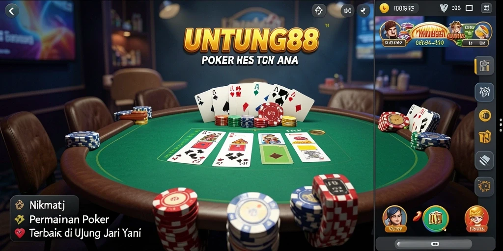 Tampilan menarik permainan poker di UNTUNG88.