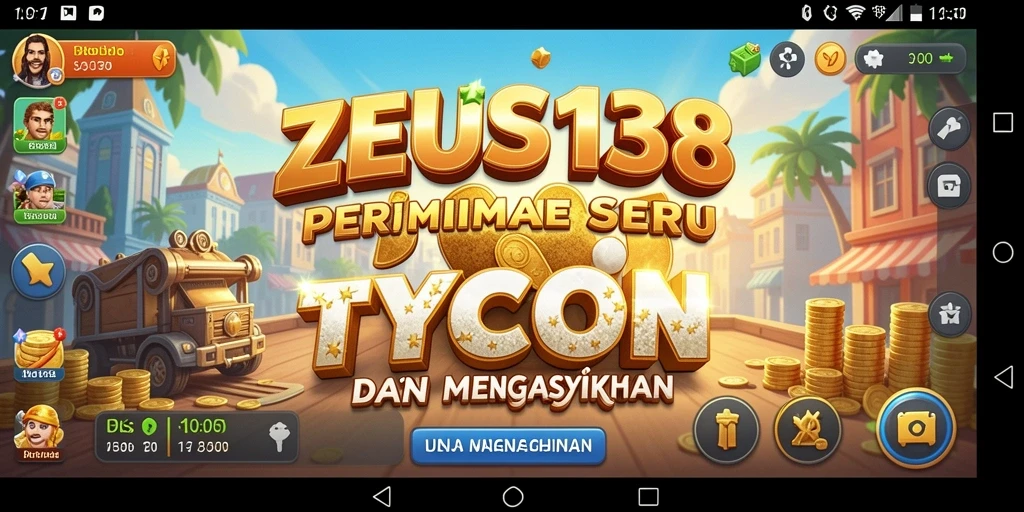 Screenshot gameplay ZEUS138 yang menampilkan keseruan manajemen bisnis.